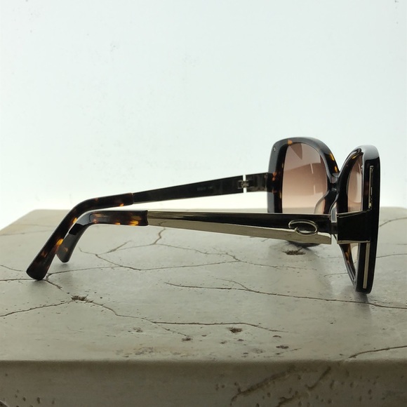 Oscar DeLa Renta Dark Round Tortoise Shell Frame Gold Small Arm - Picture 6 of 6
